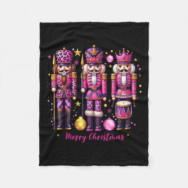 Leopard Nutcracker Nk Christmas 2024 Xmas Pajamas  Fleecedecke (Vorderseite)