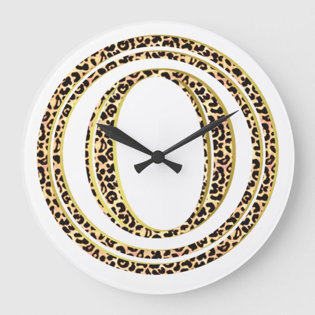 Leopard O Große Wanduhr (Vorderseite)