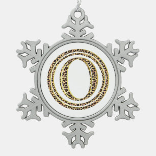 Leopard O Schneeflocken Zinn-Ornament