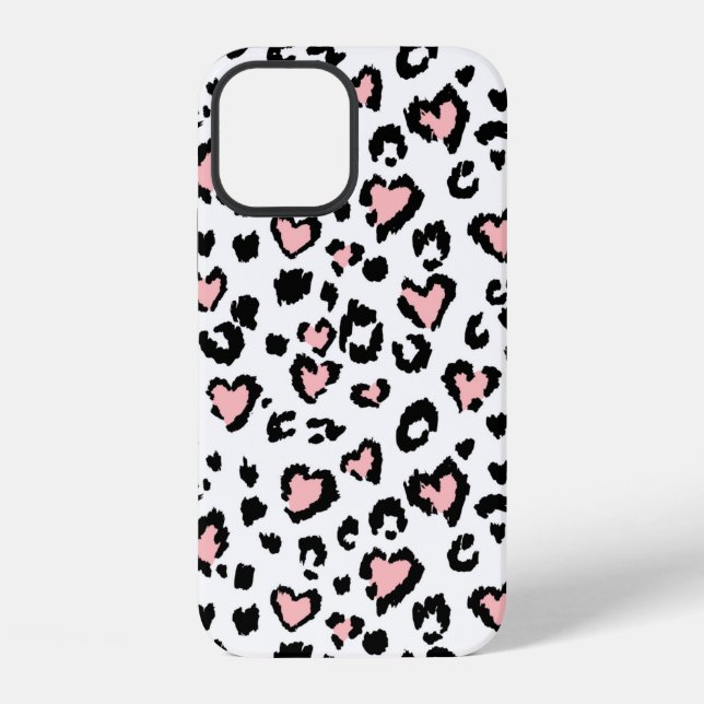 Leopard oder Jaguar nahtloses Muster, texturierte  iPhone 12 Hülle (Rückseite)