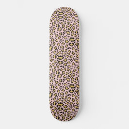 Leopard on pink pattern skateboard