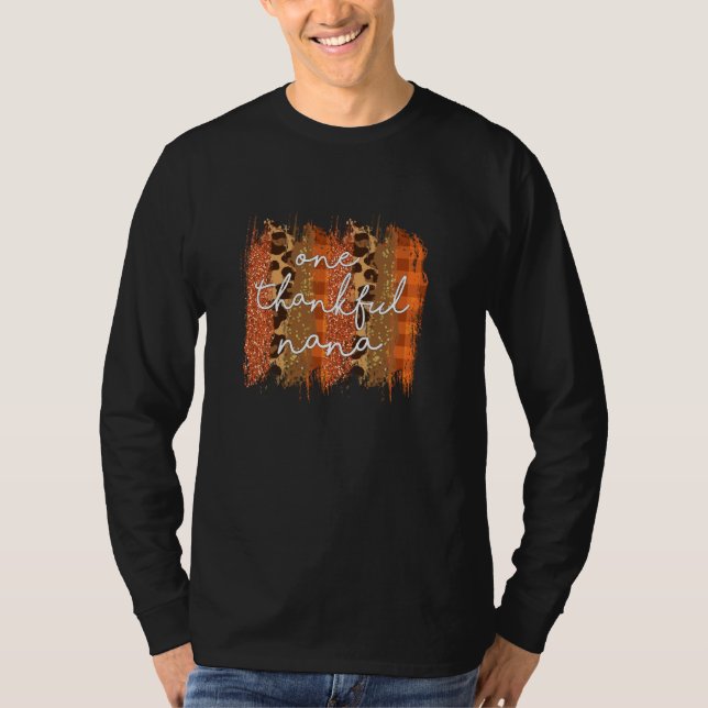 Leopard One Thanken Nana gesegnet Nana Fall Danke T-Shirt (Vorderseite)