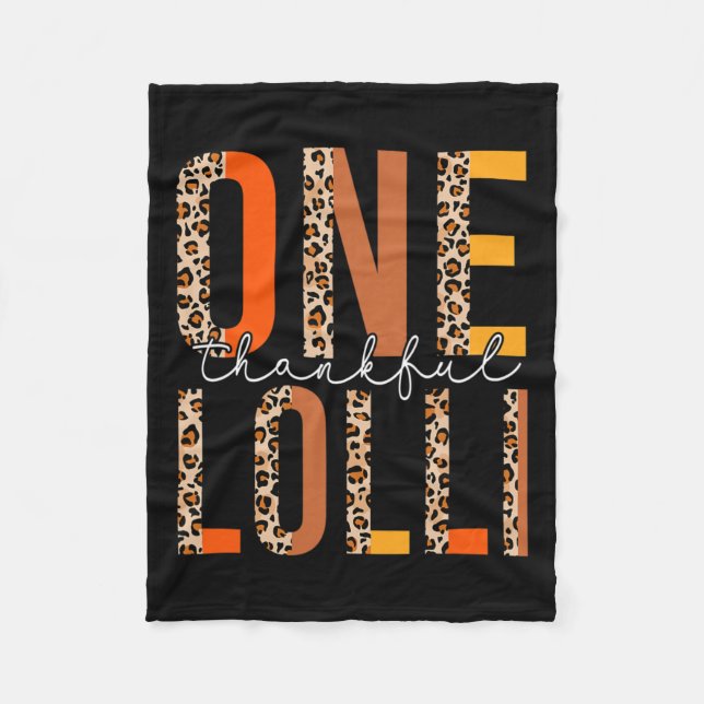 Leopard One Thankful Lolli Fall Vibes Erntedank Fleecedecke (Vorderseite)