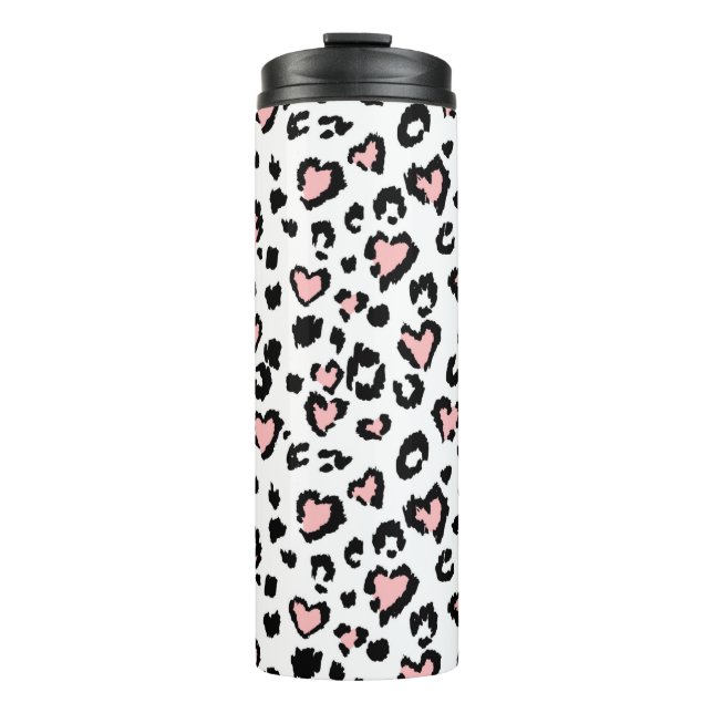 Leopard or jaguar seamless pattern, textured fashi thermosbecher (Vorderseite)