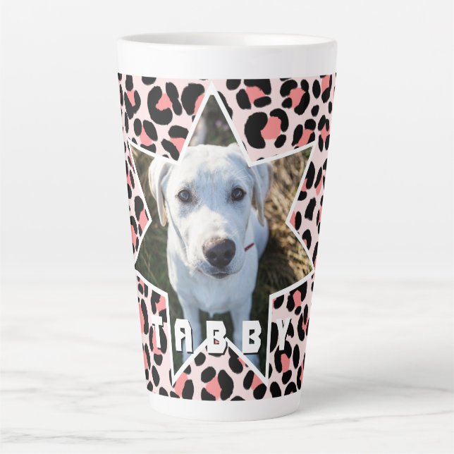 Leopard Orange Black Foto Personalisiert Milchtasse (Vorderseite)