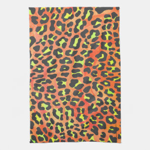 Leopard Orange und Gelb Handtuch