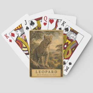 Leopard Ostafrikanische Waldgebiete VINTAGE Spielkarten