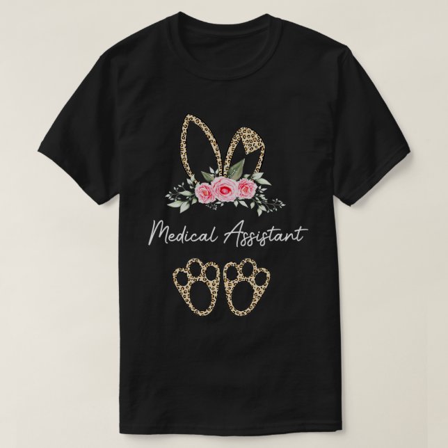 Leopard Osterbunny Medical Assistant Happy Easte T-Shirt (Design vorne)
