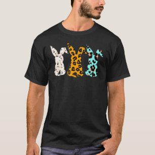 Leopard Osterfest Bunny Rabbit Trio Niedlich Happy T-Shirt