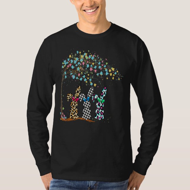 Leopard Ostern Kaninchen Trio Niedlich Ostereier T-Shirt (Vorderseite)