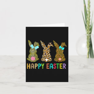 Leopard Ostern Kaninchen Trio Niedlich Ostern Tag Karte