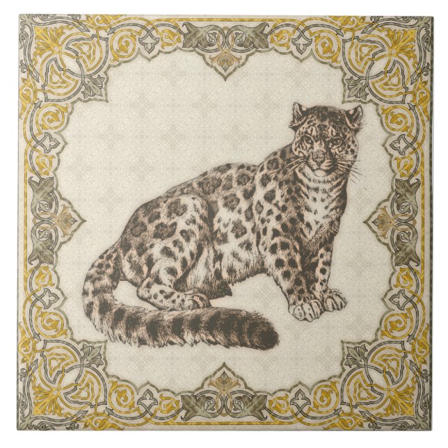 Leopard, Panther Tile Decorative Wohngestaltung Ge Fliese (Vorderseite)