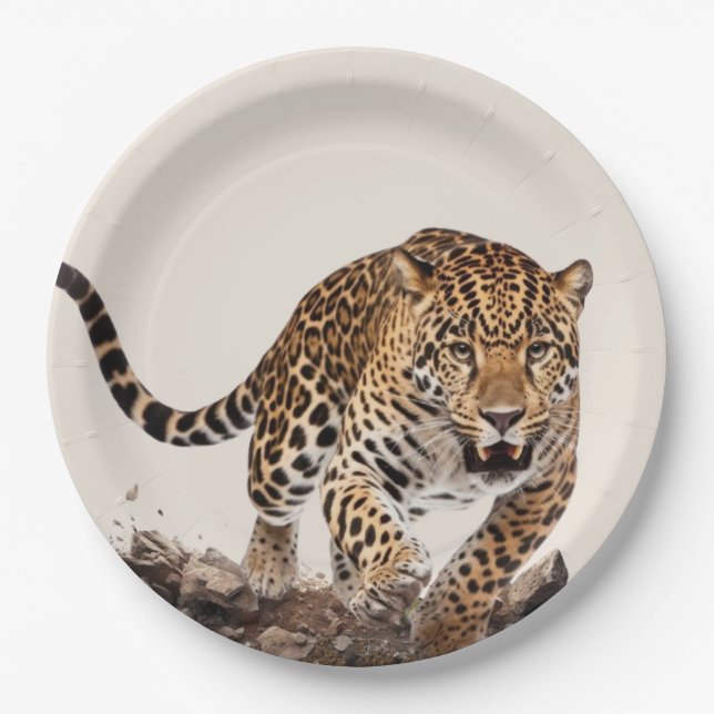 Leopard Pappteller (Vorderseite)
