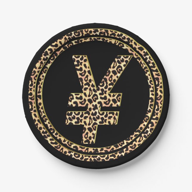 Leopard-¥ Pappteller (Vorderseite)