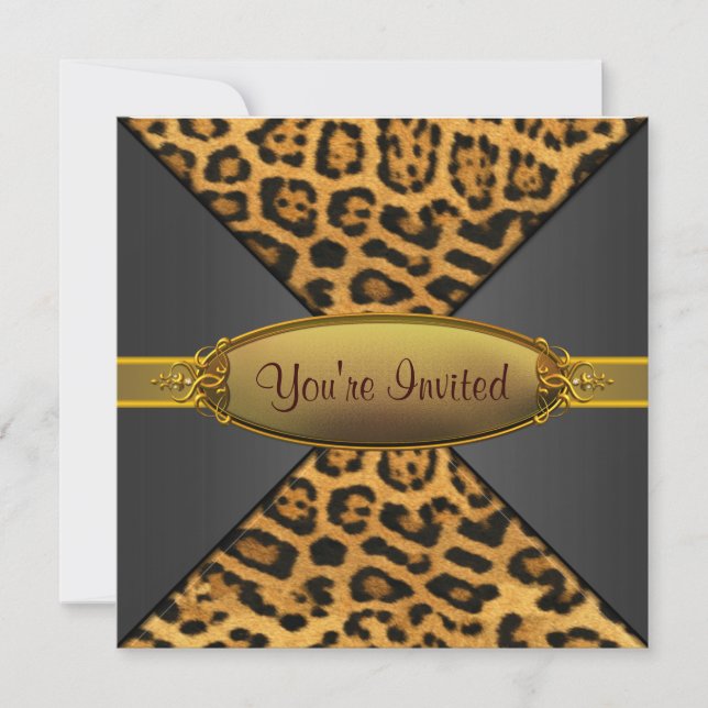 Leopard-Party Einladung (Vorderseite)