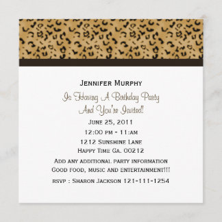 Leopard-Party Einladungen