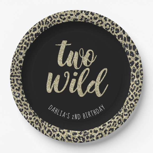 Leopard-Party-Teller Zwei Wild Pappteller (Vorderseite)