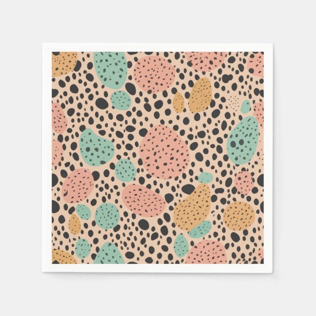 Leopard-Pastelltafel Serviette (Vorderseite)