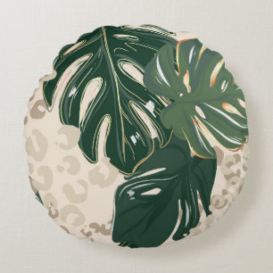 Leopard pattern, animal print seamless design gree rundes kissen