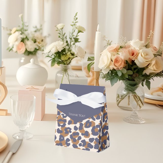 Leopard Pattern-blau und braun Geschenkschachtel (Leopard Pattern-Blue and Brown- Favor Boxes )