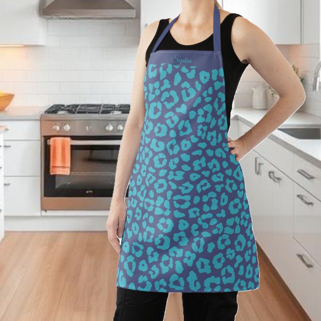 Leopard Pattern-Blue- Schürze (Leopard Pattern-Blue- Apron )