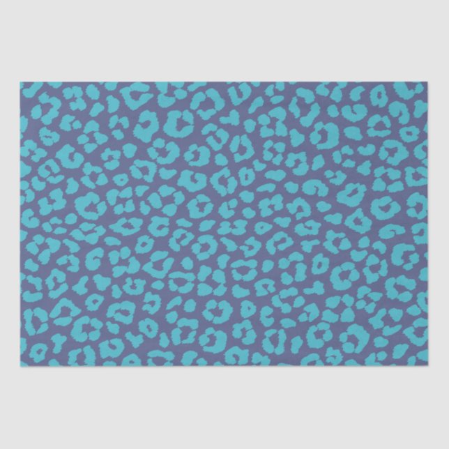 Leopard Pattern-Blue- Seidenpapier (Vorderseite)