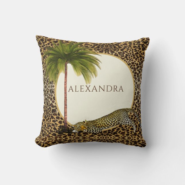 Leopard Pattern Brown Personal Elegant Palm Kissen (Vorderseite)