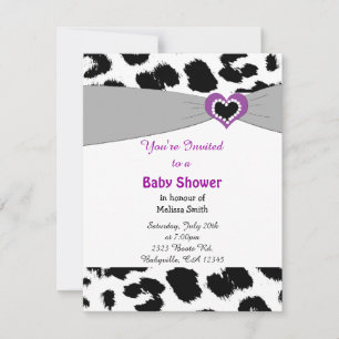 Leopard Pattern Kinderdusche Einladung