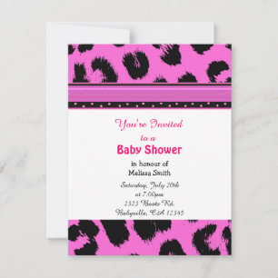 Leopard Pattern Kinderdusche Einladung