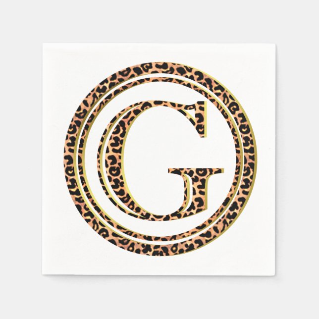 Leopard Pattern Letter "G" Serviette (Vorderseite)