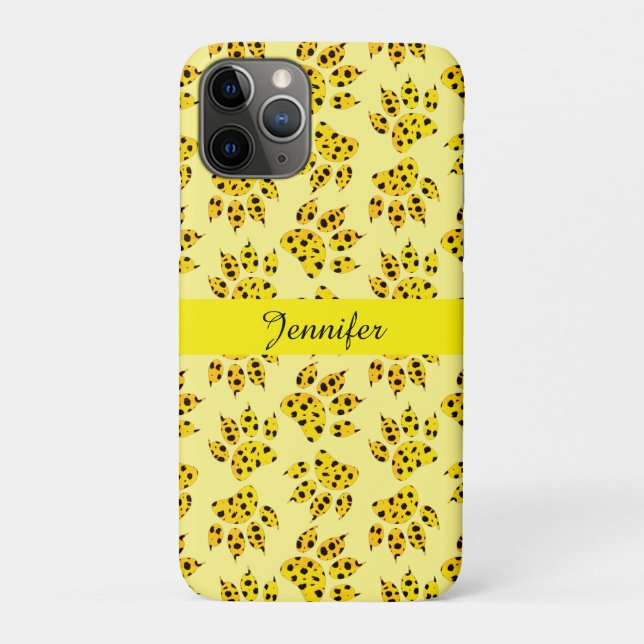 Leopard Paw Print Patterns Name hinzufügen Case-Mate iPhone Hülle (Rückseite)
