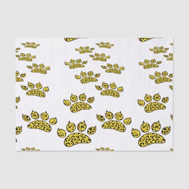 Leopard Paw Print Seidenpapier (Vorderseite)