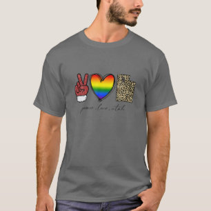 Leopard Peace Liebe Utah Herzchen LGBT Weihnachten T-Shirt