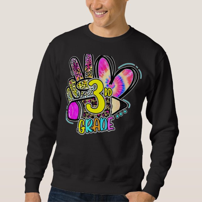 Leopard Peace Out Dritte Stufe 3 Sweatshirt (Vorderseite)
