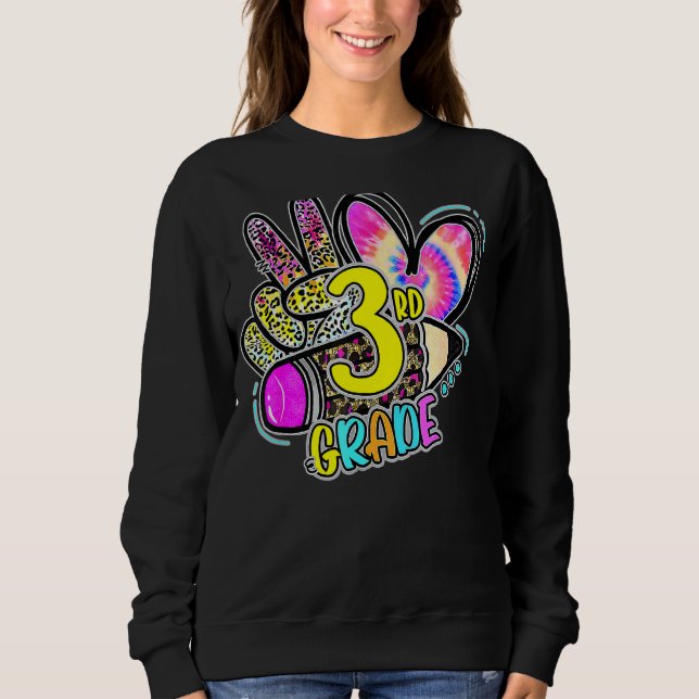 Leopard Peace Out Dritte Stufe 3 Sweatshirt (Vorderseite)