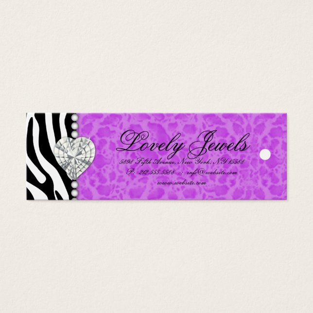 Leopard Pearl Lace Jewels Price Tag Lila (Vorderseite)