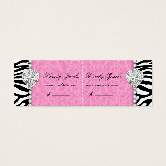 Leopard Pearl Lace Jewels Price Tag Pink Double (Vorderseite)