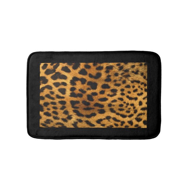 Leopard-Pelz-Blick Badematte (Vorderseite)