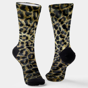 Leopard-Pelz, Crew-Socken Socken