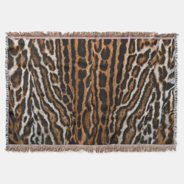 Leopard Pelz Hintergrund Vintage Textur Decke (Vorderseite)