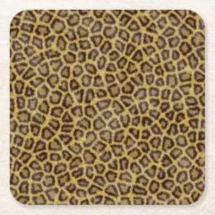 Leopard-Pelz Rechteckiger Pappuntersetzer