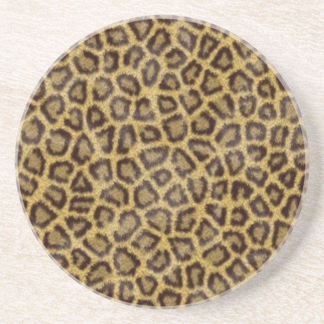 Leopard-Pelz Sandstein Untersetzer (Vorne)