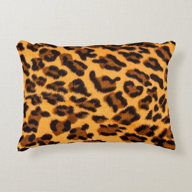 Leopard-Pelzmuster Dekokissen (Vorderseite)