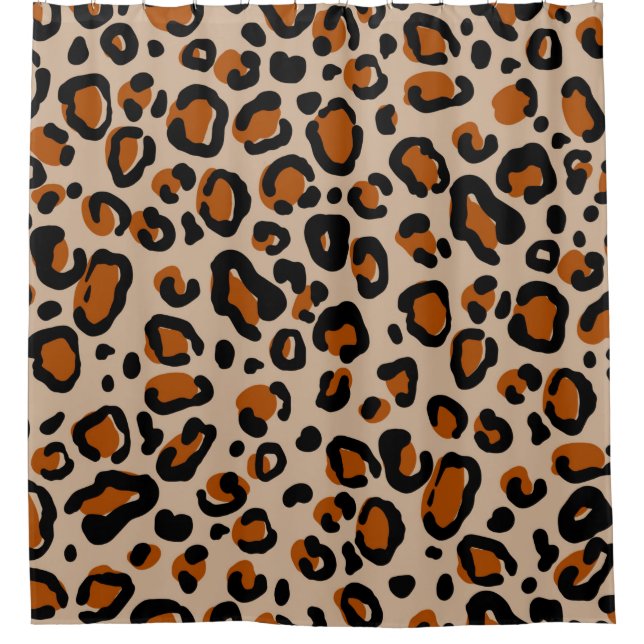 Leopard-Pelzmuster Duschvorhang (Vorderseite)