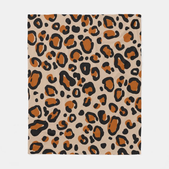 Leopard-Pelzmuster Fleecedecke (Vorderseite)