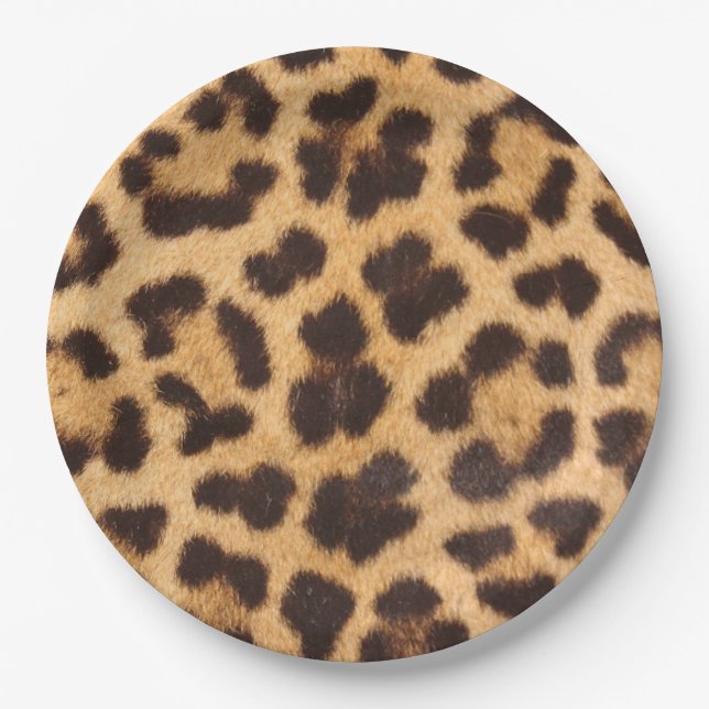 Leopard-Pelzmuster Pappteller (Vorderseite)
