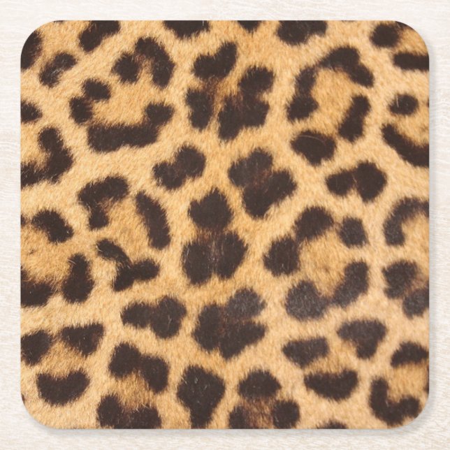 Leopard-Pelzmuster Rechteckiger Pappuntersetzer (Vorderseite)