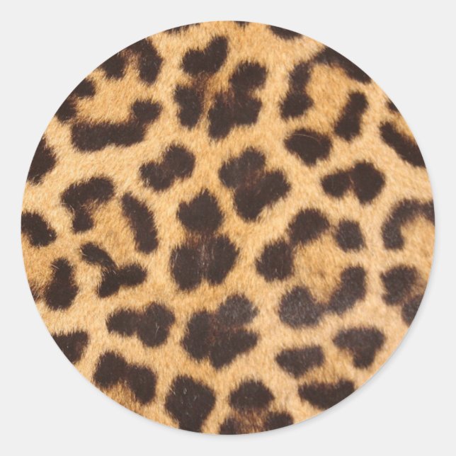 Leopard-Pelzmuster Runder Aufkleber (Vorderseite)