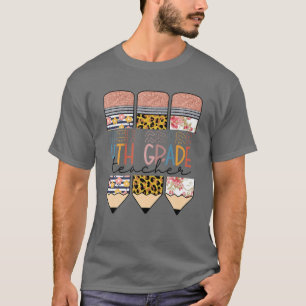 Leopard Pencil 4. Klasse Lehrer zurück zur Schule T-Shirt