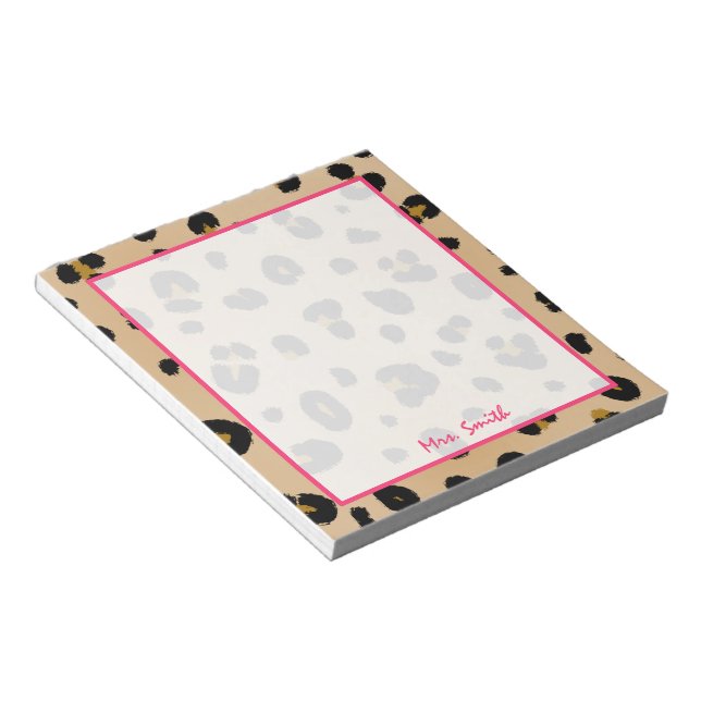 Leopard Personalisiert Notepad Notizblock (angewinkelt)